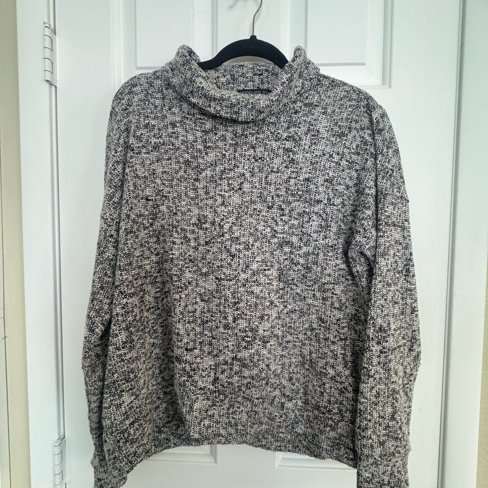 Forever 21 Black and White Cowl Neck Sweater